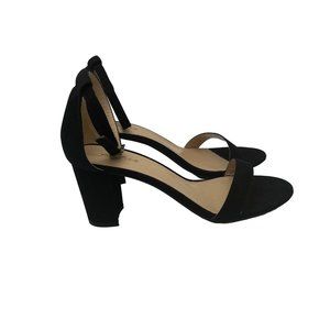 Womens Pumps Size 7.5 B Leather Suede 2.5 Heel Strappy Pump Sandal Black Ankis